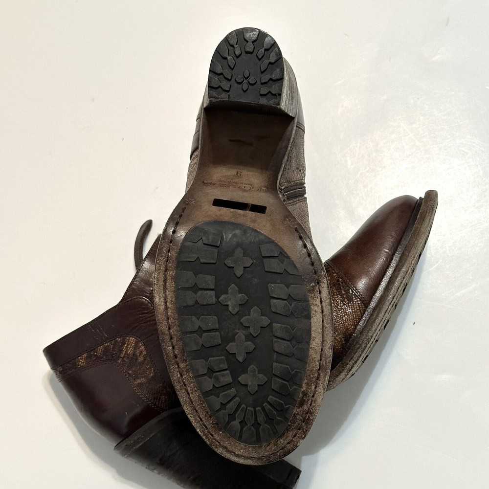 Ugg Collection Women Size 9 Giacinta Brown Ankle Boots Snake Skin Made In Italy - Picture 8 of 16